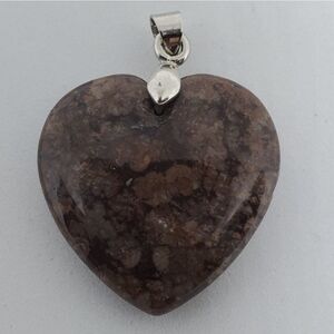 18 Karat White Gold Plated Brown Stone Pendant